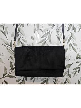 Parfois Purse Black Velvet Womens Crossbody